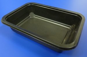 black ready meal tray